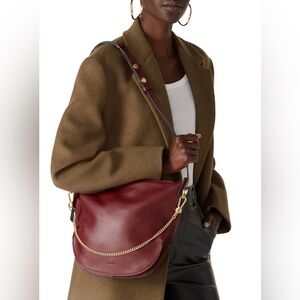 ALLSAINTS, Blake Burgundy Burnt Genuine Leather Shoulder Bag, EUC